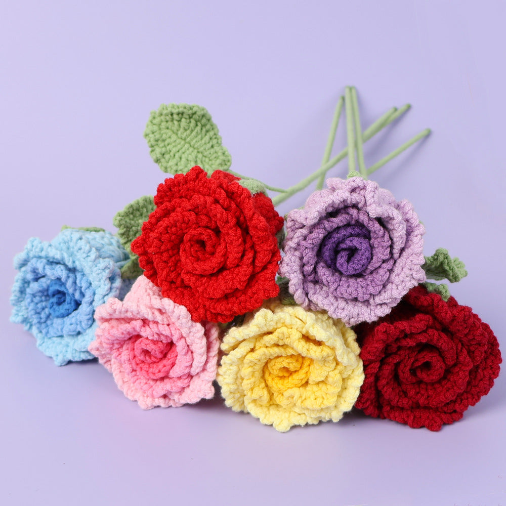 Crocheted roselle roses