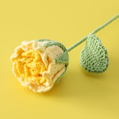 Crocheted Roselle rose branches
