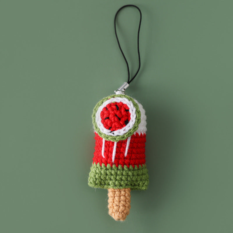 Crocheted Fruit popsicle pendant