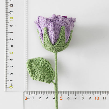 Crocheted Roselle rose branches
