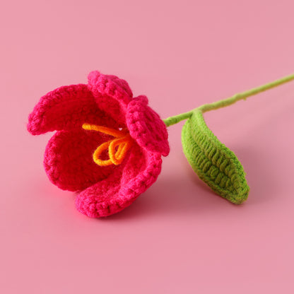 Crocheted Tulip & bear bouquet matching