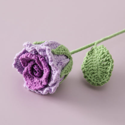 Crocheted Roselle rose branches
