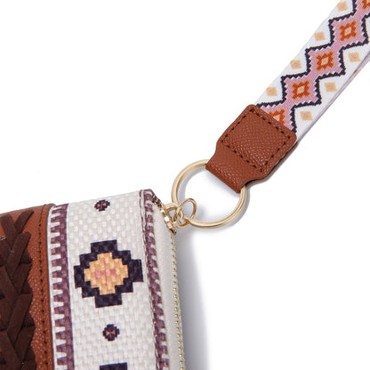 Bohemian style women's clutch wallet card holder