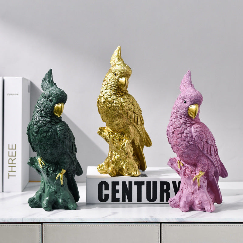 Luxury creative living room parrot ornaments handicrafts home living room TV cabinet desktop decorations