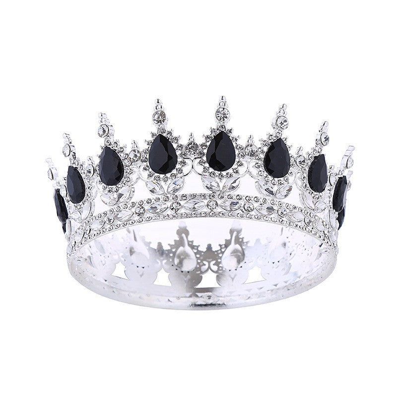 Crown bride headdress dress wedding princess luxury shiny full round crown