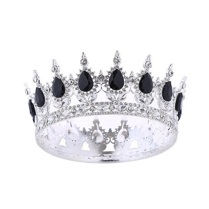 Crown bride headdress dress wedding princess luxury shiny full round crown