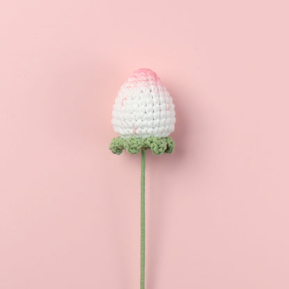 Hand crocheted red strawberry flower branches