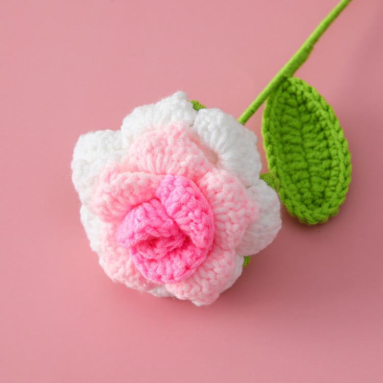 Crocheted gradient pointed rose