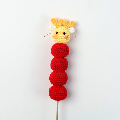 Crocheted sugar ball rabbit flower branch