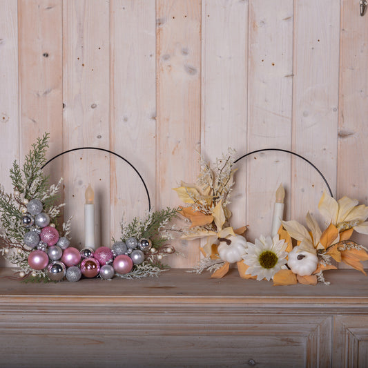 Christmas simulation wreath candle link festival atmosphere decoration home dinner party layout table setting