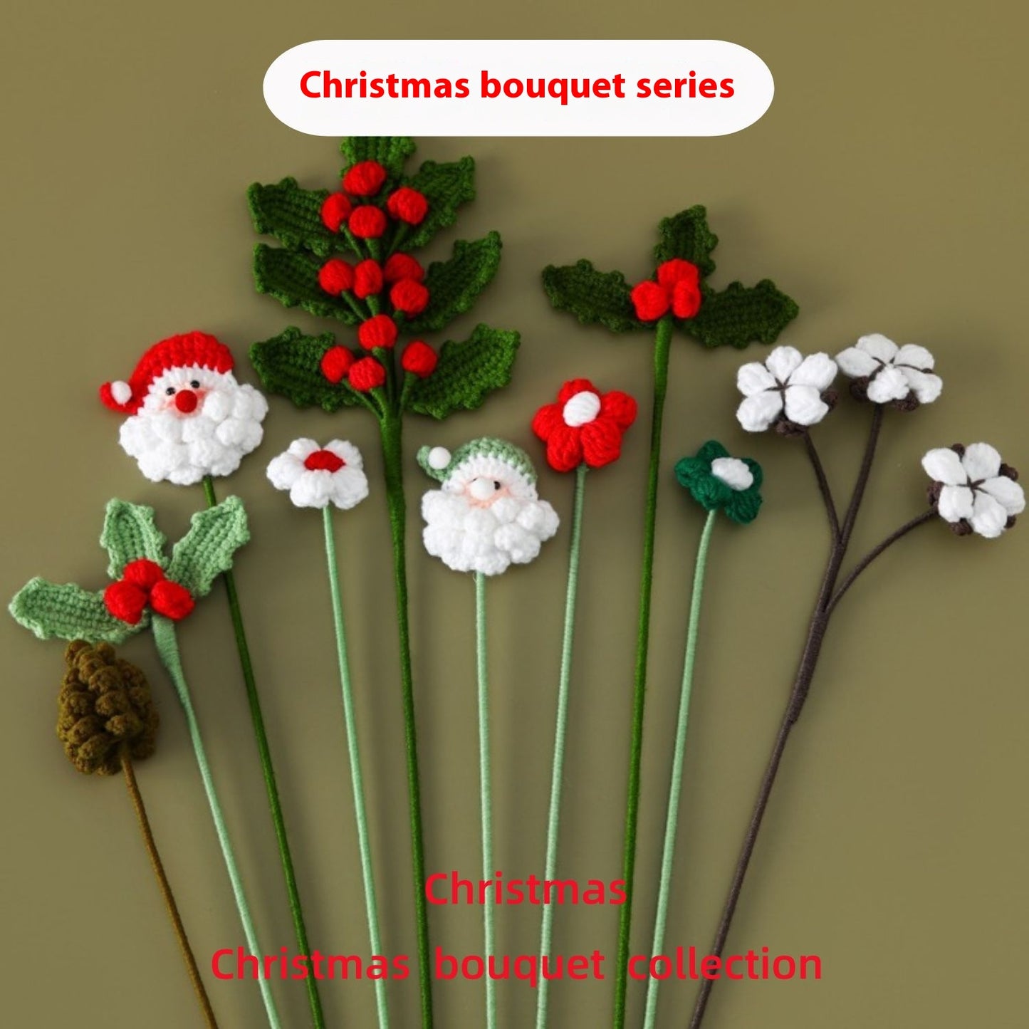 Crocheted Christmas bouquet series