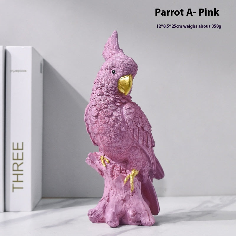 Luxury creative living room parrot ornaments handicrafts home living room TV cabinet desktop decorations