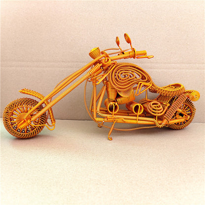 [Super Big Harley] Motorcycle Model Colored Aluminum Wire Crafts Handmade Large Aluminum Braiding