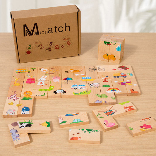 Children's digital enlightenment teaching cognitive number and quantity matching toys clues intelligence puzzle domino 3-6 years old