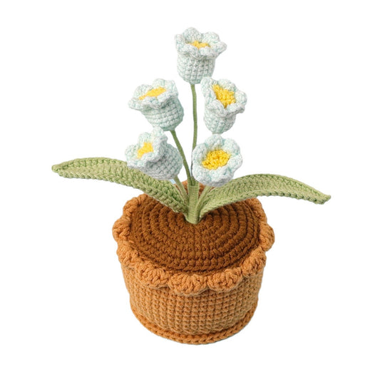 Crocheted May Bell Flower Potted Plant