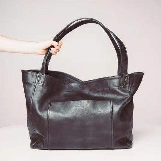 Women's large bag with pocket, , retro oiled pu leather