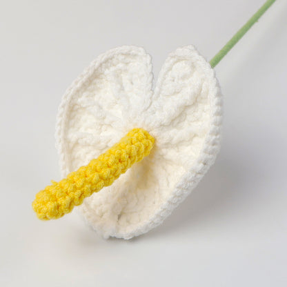 Crocheted anthurium flower