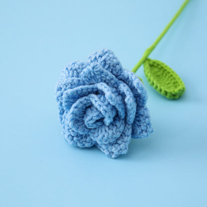 Crocheted Pointed Rose Branch Rhombus Petals