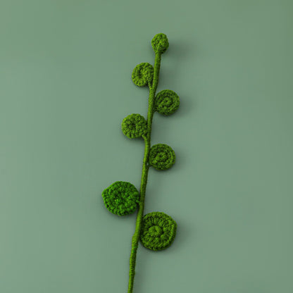 Hand-crocheted 7-leaf eucalyptus leaves