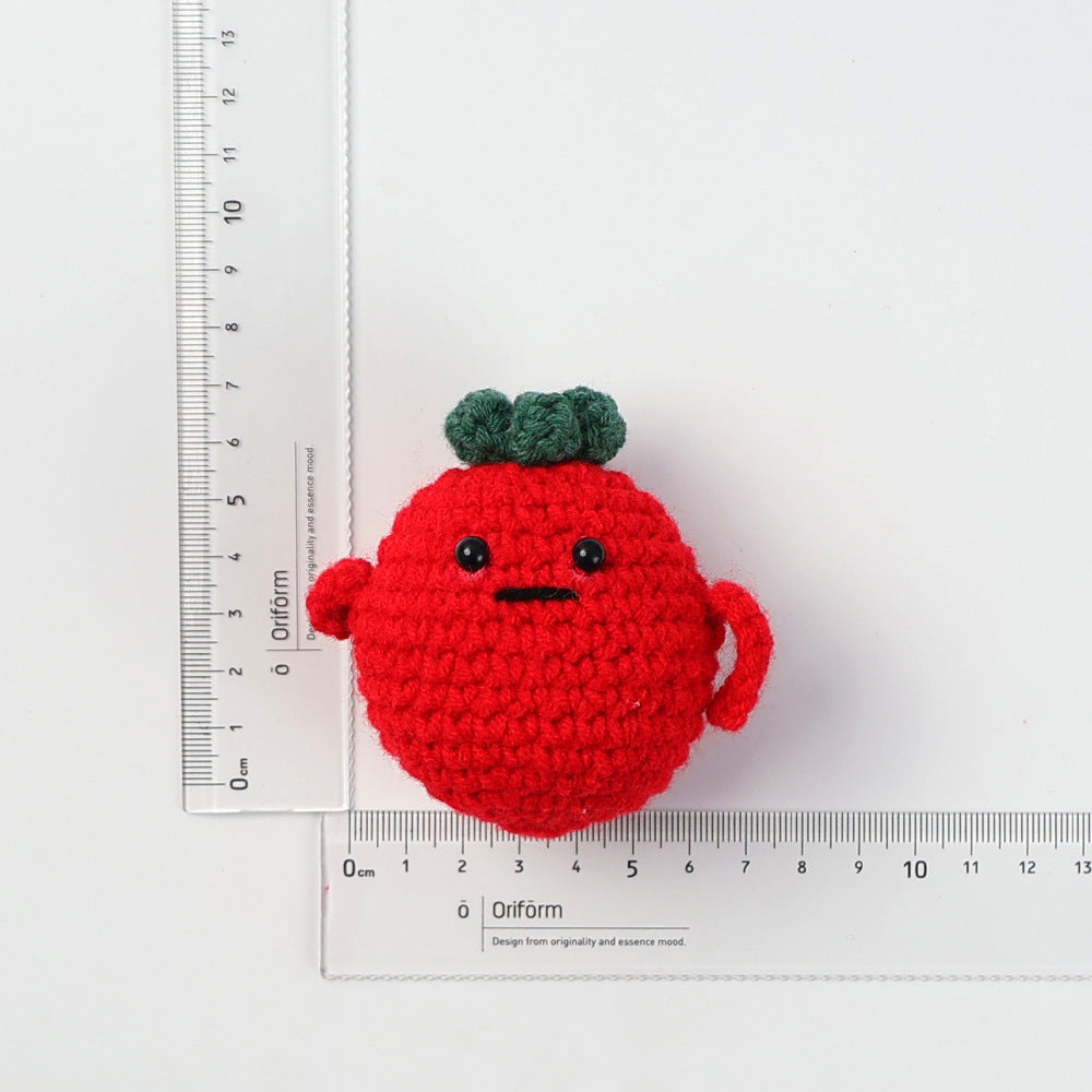 Crocheted fruits and vegetable dolls