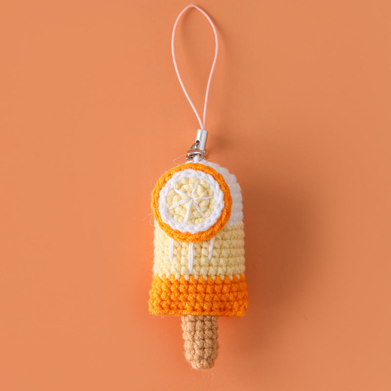 Crocheted Fruit popsicle pendant