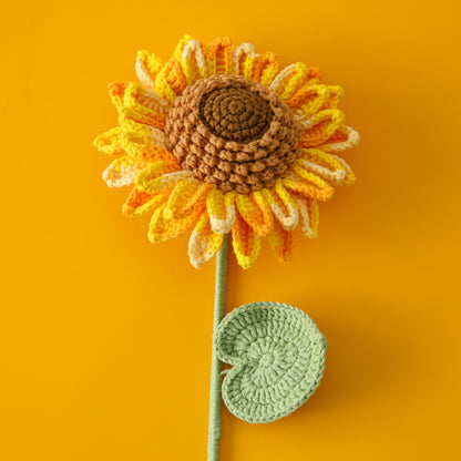 Crocheted 36 petals double layer sunflower branches