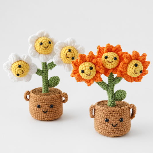 Crocheted potted plant 036