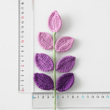 Bouquet accessories wool knitting 7 leaves with gradient colors