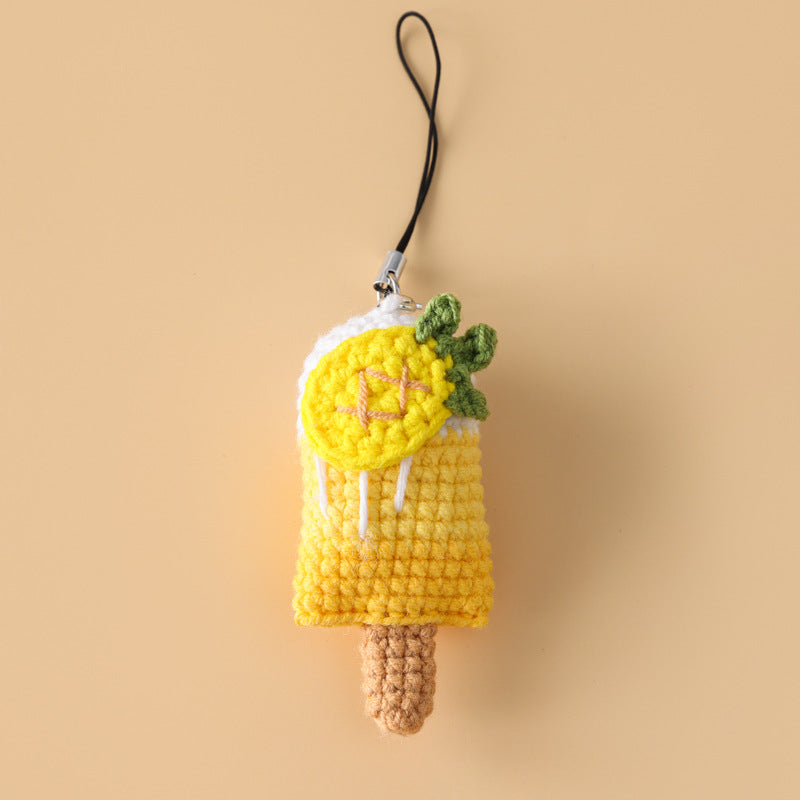 Crocheted Fruit popsicle pendant