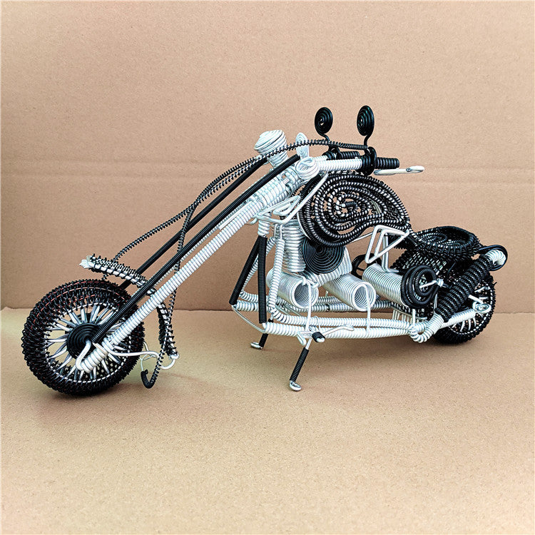 [Super Big Harley] Motorcycle Model Colored Aluminum Wire Crafts Handmade Large Aluminum Braiding