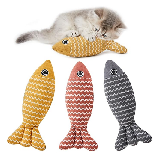 Creative new linen pet toys, self-playing fish, cat and dog toys, bite-resistant teething doll