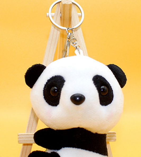 Creative Panda Plush Doll Keychain Cartoon Simulation Panda Pendant