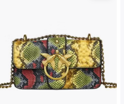 Snakeskin pattern women's shoulder bag