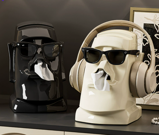 Gypsum tissue box household multifunctional desktop headset stand